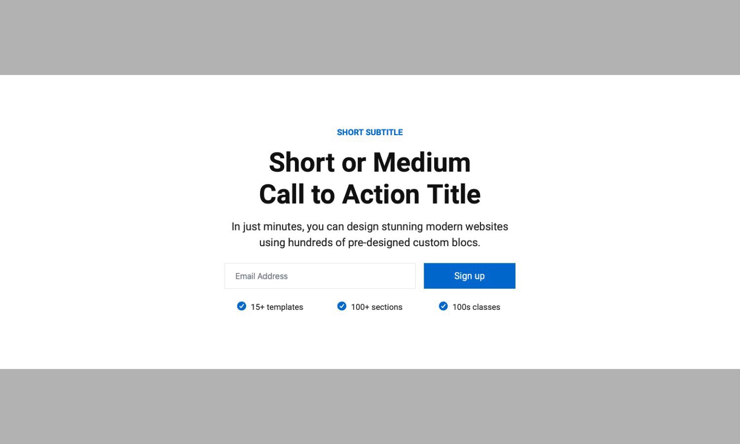 call to action design section